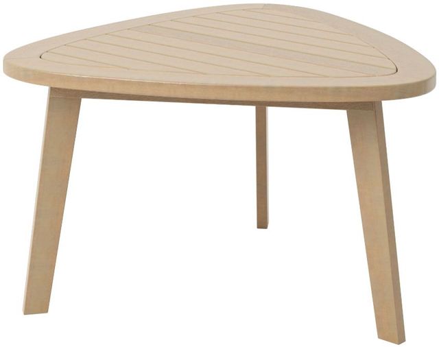 New Classic® Home Furnishings Radius Beige Acacia Outdoor Patio End Table-2