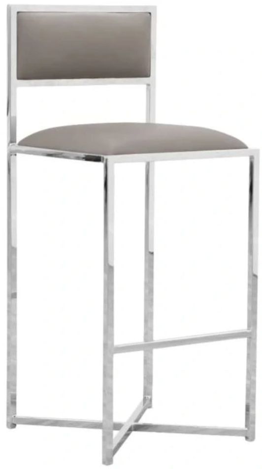 Modus Furniture Amalfi Chrome/Taupe X-Base Bar Stool-0
