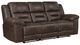 Homelegance® Hazen Dark Brown Double Manual Reclining Sofa-0