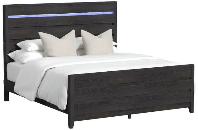 Elements International Tobias Black King Panel Bed