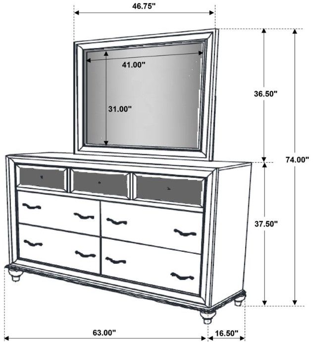 Coaster® Barzini White Dresser with Mirror-4