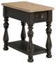 Riverside Furniture Barrington Antique Oak Chairside Table with Matte Black Base-0