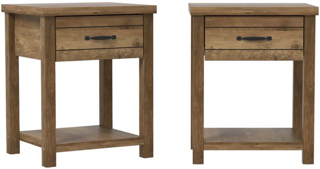 HH2 Home Milligan 2-Piece Knotty Oak Nightstand-0