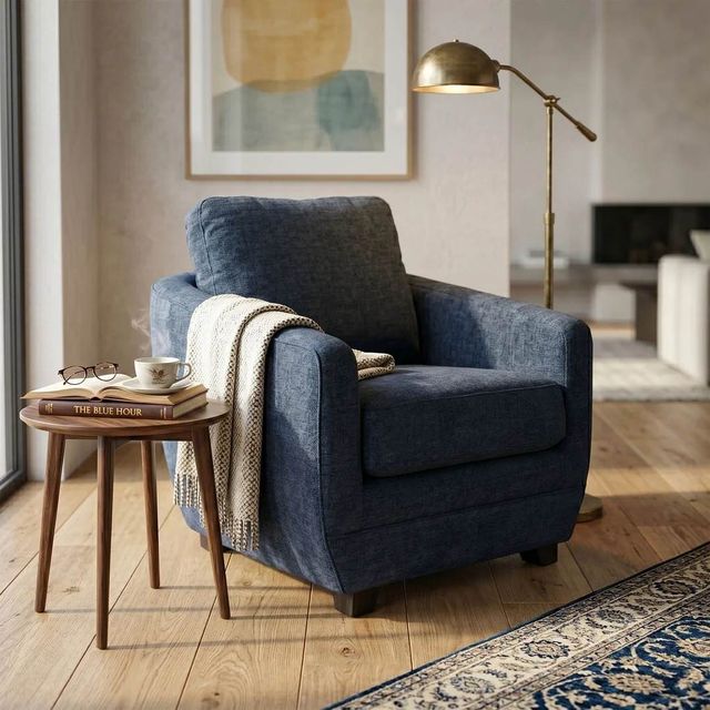 LH Home Feather Baltimo Midnight Blue Club Chair-1