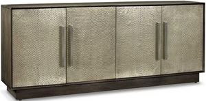 Front view of the Bassett® Furniture Macon Natural Golden Brown/Nickel Entertainment Credenza