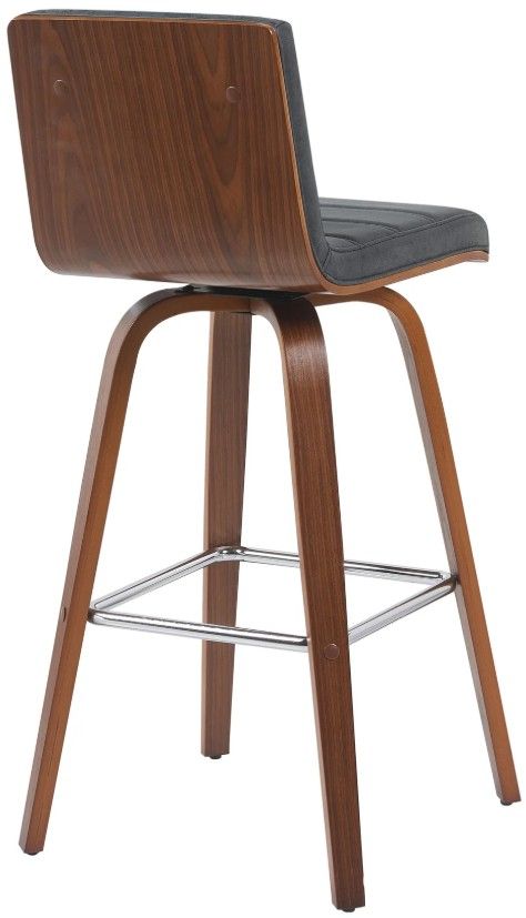 Armen Living Vienna 3-Piece Vintage Black/Walnut Swivel Barstool Set-3