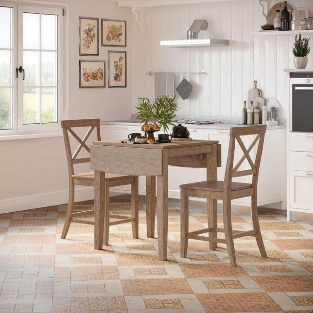 Jofran Inc. Eastern Tides Brushed Bisque Drop Leaf Counter Table-2