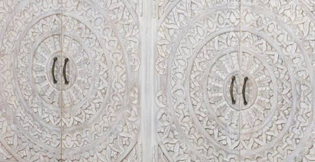 Jaipur Furniture Carved White Wash Sideboard-1