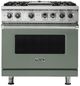 Viking® 5 Series 36'' Eucalyptus Pro Style Dual Fuel Range with Griddle-0