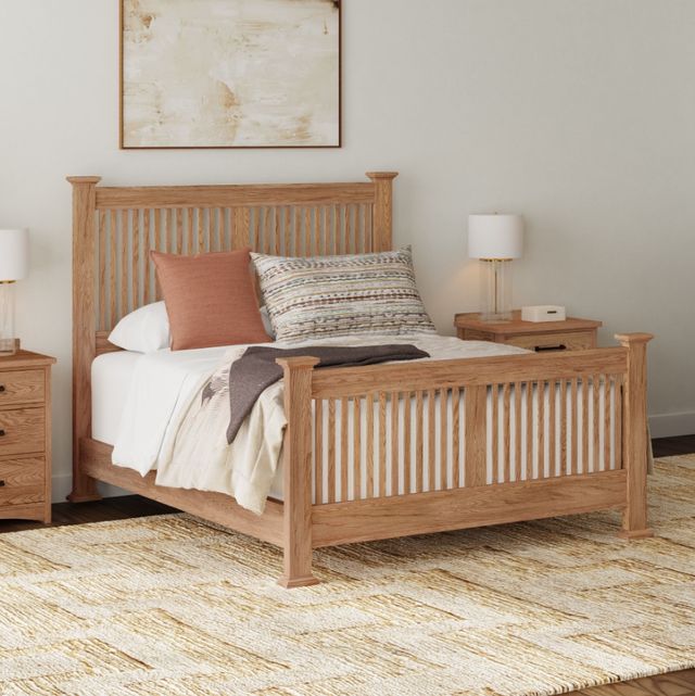 Intercon Oak Park Taupe Queen Slat Bed-1