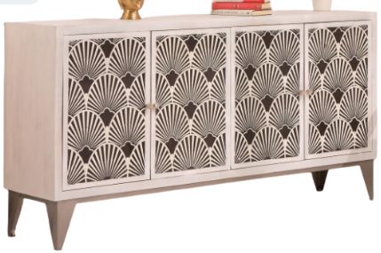 Jaipur Furniture Bone Inlay Komtesse 4-Door White Cabinet-0
