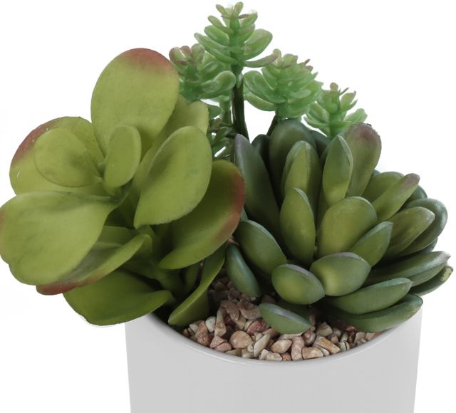 Monarch Specialties Inc. 2-Piece White 7" Tall Artificial Potted Succulent-1