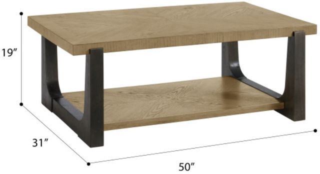 Emerald Home Sutton Place Caramel Cocktail Table with Cocoa Base-2