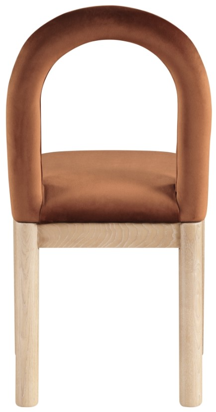 Meridian Furniture - Conrad Cognac Velvet Dining Chair - Brown - Thumbnail 3