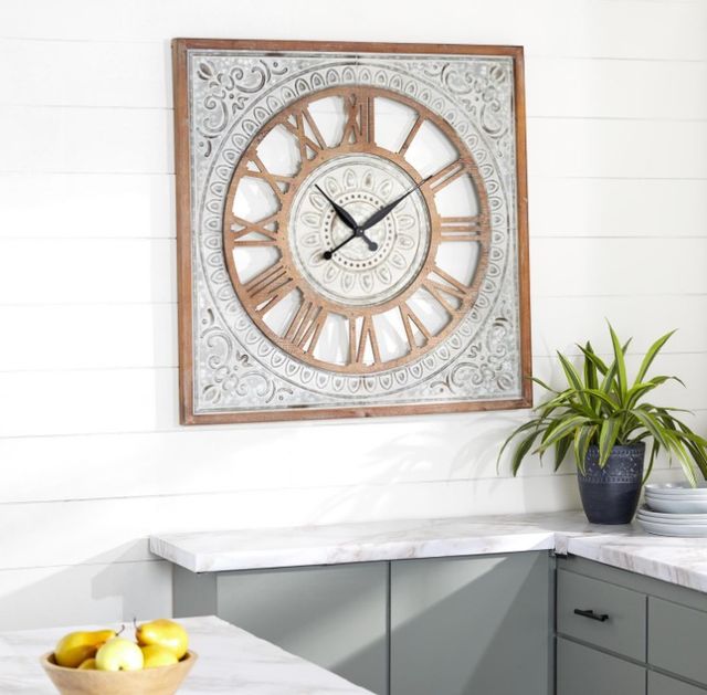 Deco Marche Brown Scroll Wall Clock-4