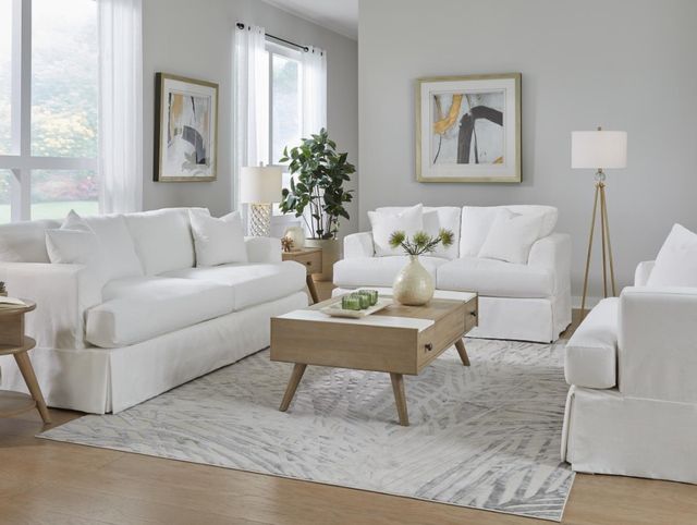 Fusion Furniture Sutton Snow Slipcovered Sofa-1
