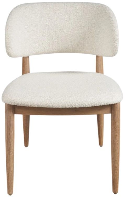 Universal Explore Home™ New Modern Juno Berber Snow/Natural Oak Side Chair-2