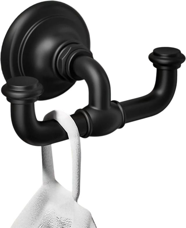 KOHLER® Artifacts® Matte Black Double Robe Hook -1