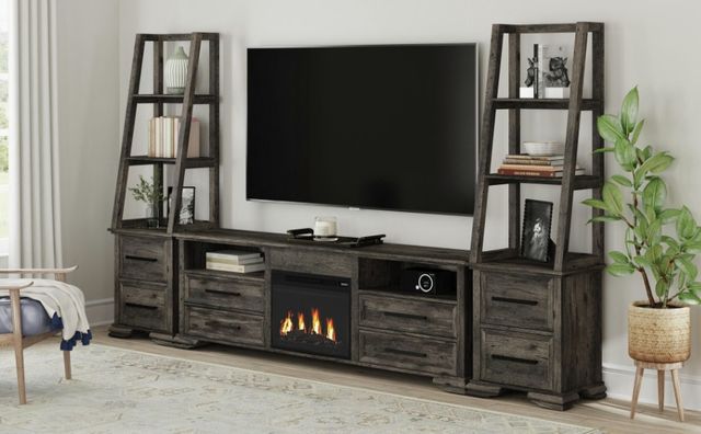 Elements International Park Ridge 4-Piece Charcoal Entertainment Unit with 82'' TV Console-1