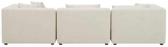 Moe's Home Collection Lowtide Lounge 4-Piece Warm White Modular Sectional and Ottoman-3