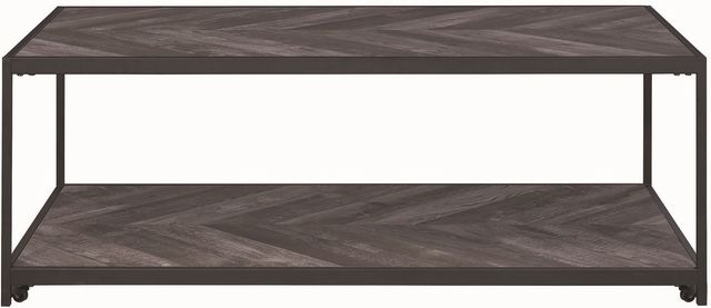 Coaster® Beckley Grey Coffee Table with Sand Black Base-0