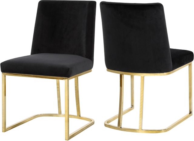 Meridian Furniture Heidi Black/Gold Velvet Dining Chair-3