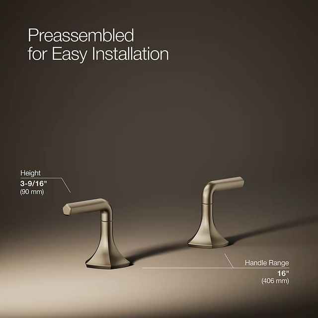 KOHLER® Occasion® Vibrant Brushed Bronze Lever Bathroom Sink Faucet Handles-4