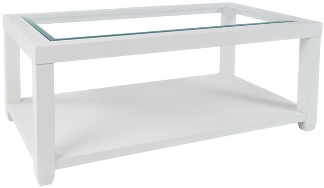 Jofran Inc. Urban Icon Glass Top Coffee Table with White Base-0
