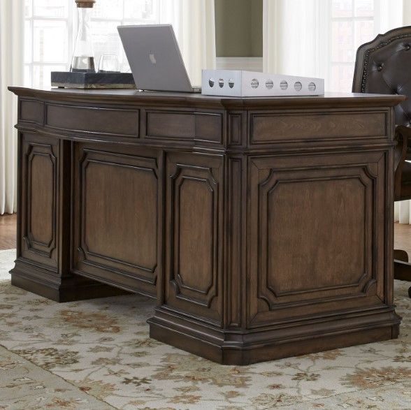 Liberty Furniture Amelia Antique Toffee Junior Executive Desk-1
