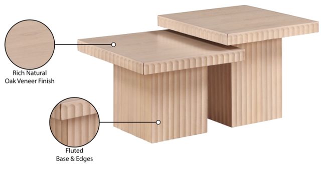 Meridian Furniture Spencer 2-Piece Natural 21" Occasional Table Set-3