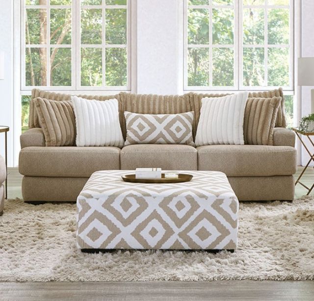 Furniture of America® Loughlin Light Brown Sofa-2