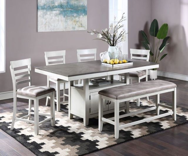 New Classic® Home Furnishings Richland 6-Piece Gray/Vintage Cream Counter Dining Set-1
