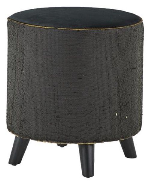 Deco Marche Gold Stool with Sequins-1