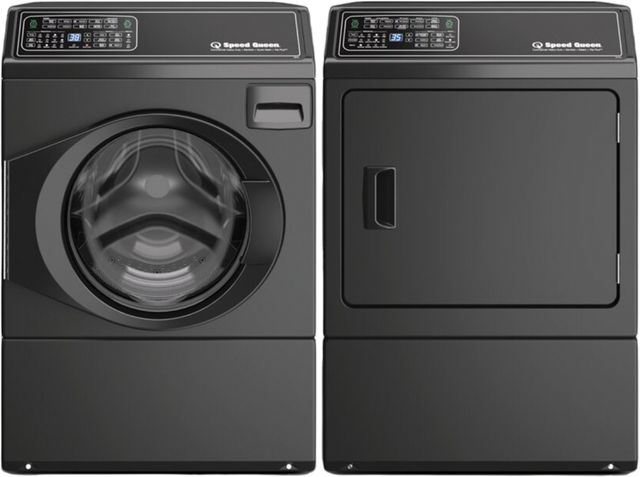 Speed Queen® Matte Black Front Load Washer & Gas Dryer Laundry Pair-0