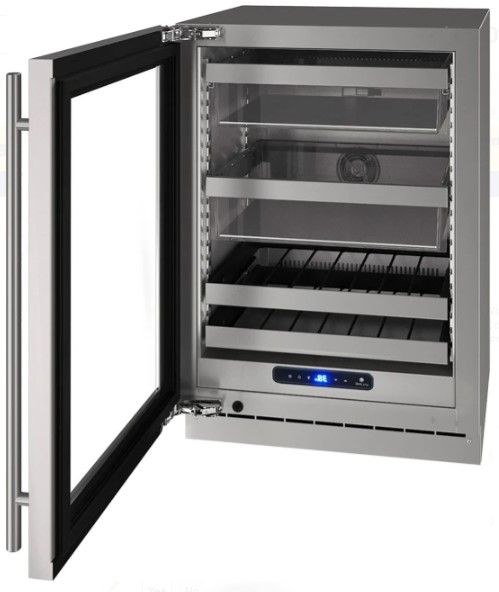 U-Line® 5 Class Glass/Stainless Steel 24" Undercounter Beverage Center-1