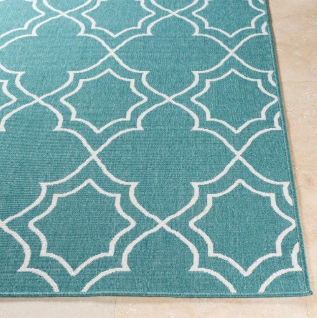 Surya Alfresco Teal/White 5'x8' Area Rug-4