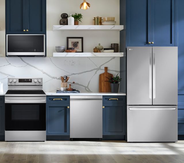LG 4 Piece Kitchen Package with a 27 cu. ft. Counter-Depth MAX French Door Refrigerator with Internal Water Dispenser-PACKAGE16-0