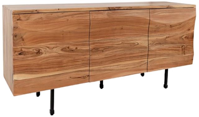 Jofran Inc. The Wave Brown 3-Door Accent Cabinet-0