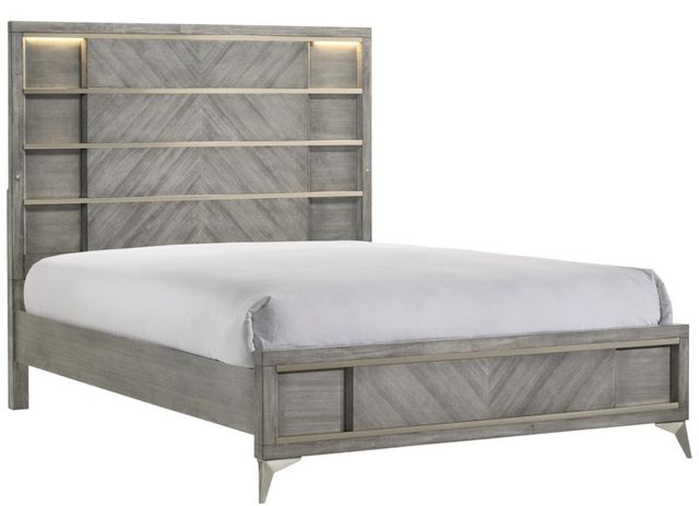 Bernards Aries Gray Queen Panel Bed-0