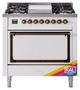 Ilve® Nostalgie II Noblesse 36'' Custom RAL Color Pro Style Dual Fuel Range with Burnished Trim-0