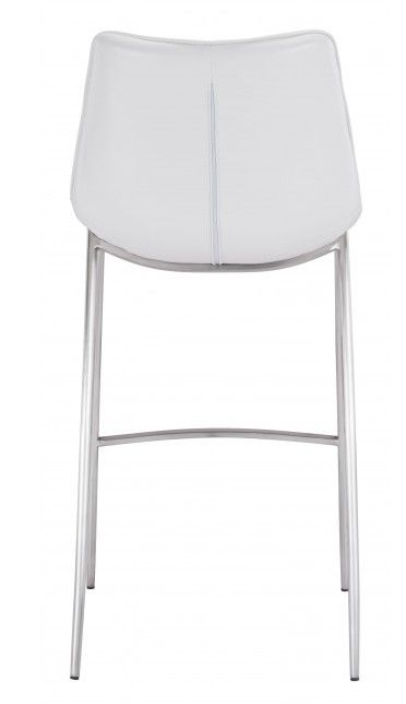 Zuo® Modern Magnus Silver/White Bar Chair-1