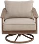 Signature Design by Ashley® Francis Beach Gray/Natural Aluminum/Fabric/Wicker Outdoor Swivel Lounge-2