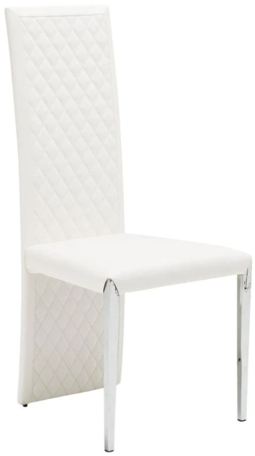 Michael Amini® State St. Stainless Steel/White Side Chair-0