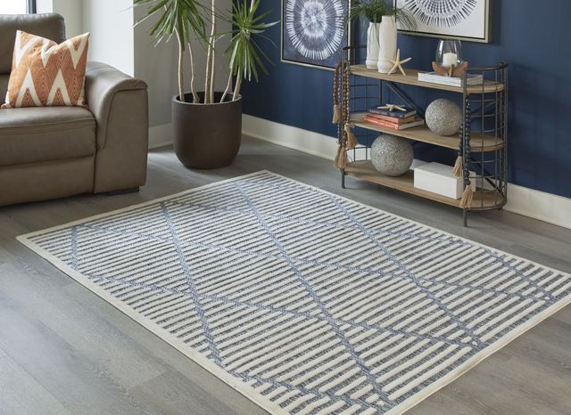 Signature Design by Ashley® Finnlett Cream/Blue 8'x10' Large Area Rug-3