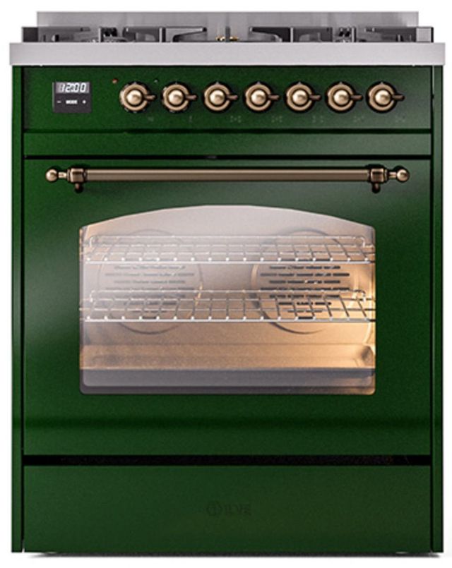 Ilve® Nostalgie II Series 30" Emerald Green Pro Style Dual Fuel Range-2
