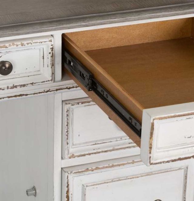 Liberty Furniture Magnolia Manor Antique White Credenza and Hutch-4