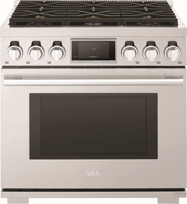 SKS 36" Stainless Steel Smart Pro-Style Natural Gas Range with 6 Burners-0
