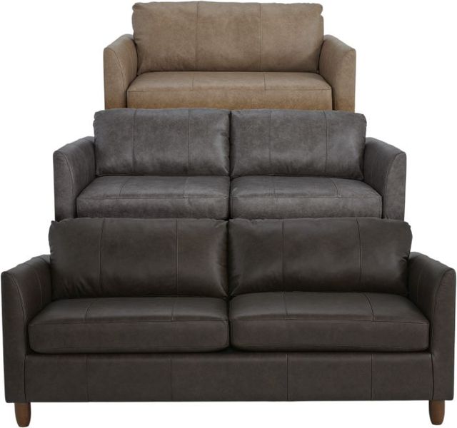 Best® Home Furnishings Customizable Bayment Leather Full Memory Foam Sofa Sleeper with Honey Birch Legs-3