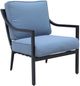 GatherCraft Charlotte Baltic Brown/Splendor Denim Aluminum Outdoor Club Chair-0