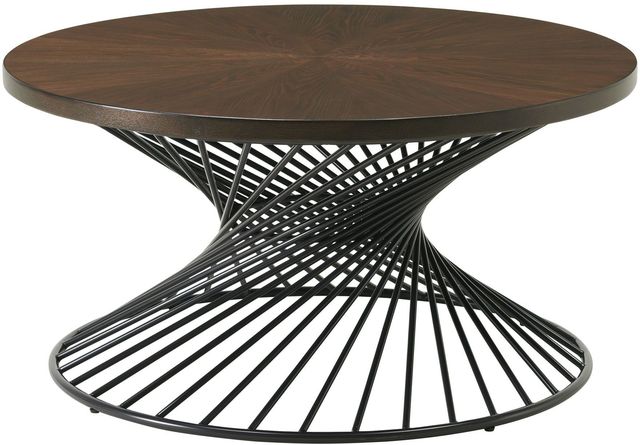 Elements International Terri Brown Coffee Table with Black Base-0